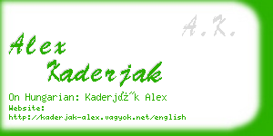 alex kaderjak business card